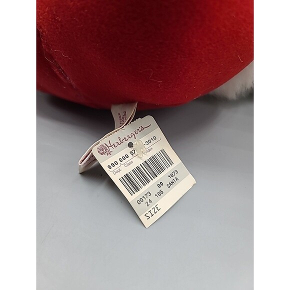 Vintage Plush Santa With Silver Bell Herberger’s With Tag Blue Eyes 1995 - Picture 12 of 16
